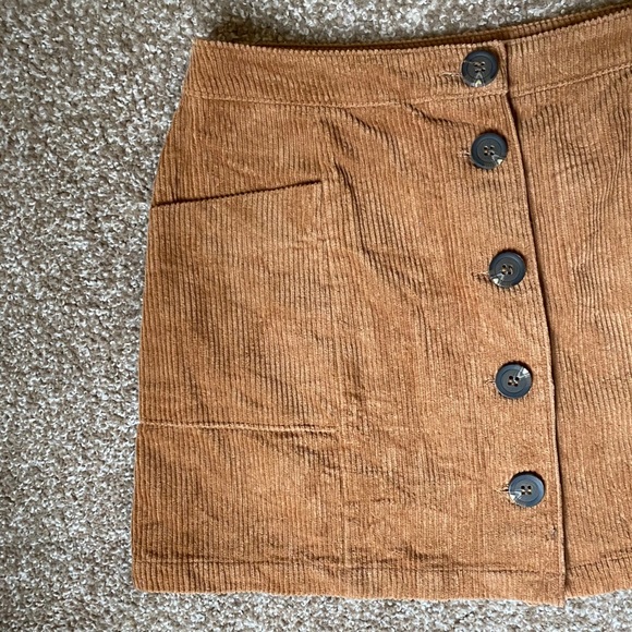 Rusty Orange Ribbed Skirt - Picture 3 of 4